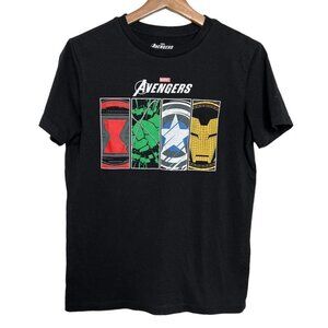Marvel Avengers Boys Size XL Black Graphic Tee Shirt Short Sleeve Crewneck Comic
